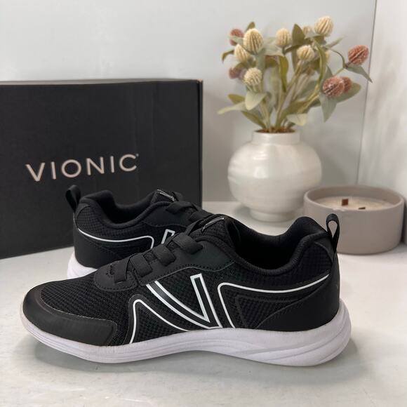 Vionic Shayna Comfort Lace Up Sneaker Black/White Women's 7M Tried on - Picture 6 of 10